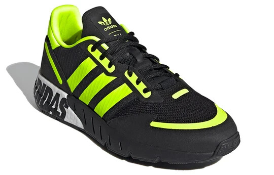 k_b___ adidas ZX 1K Boost 'Bold Logo Graphic - Black Solar Yellow