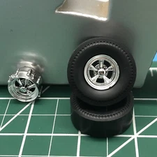 2) MM 1:25 GREAT  Cragar SS 5 Spoke Wheels W Pie Crust Slicks LBR Model Parts