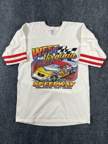Vintage 80s Motor Speedway Parkersburg Wv Car Racing T Shirt West Virginia M