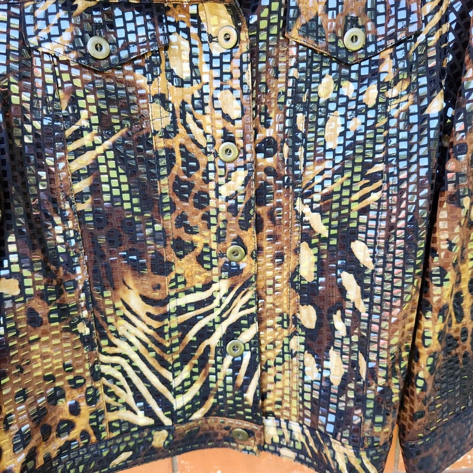 Ruby Rd. Chaqueta Bomber Damas Estampado Animal Texturizado Talla 14 EXCELENTE ESTADO Foto 3 de 4