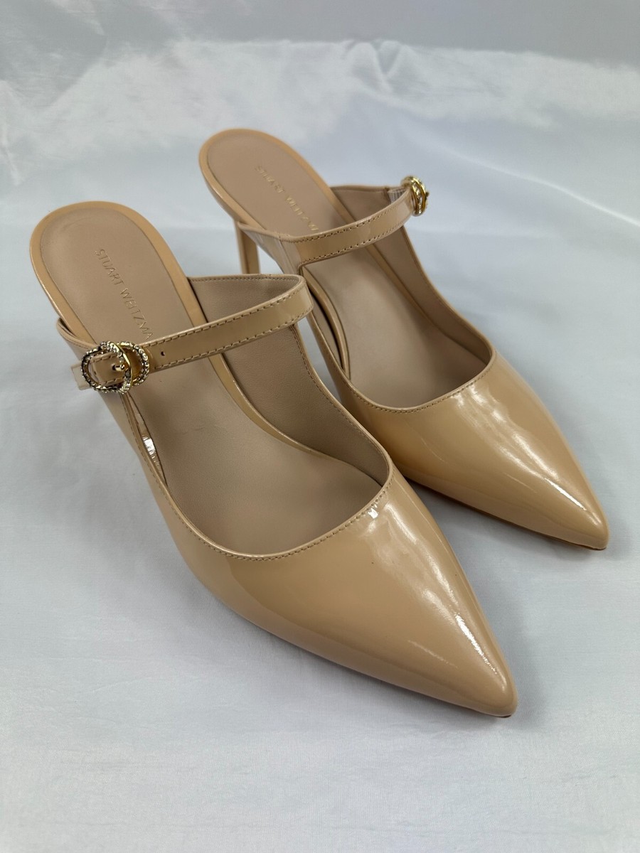 Stuart Weitzman Crystal Buckle 75 Patent Mule Women's | eBay