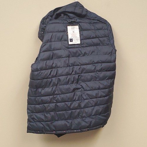 Gap Kids Girls Navy Primaloft Jacket Hearts Print Sz Small - Picture 9 of 16