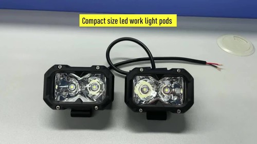 2x 3.7"Inch LED Work Light Spot Cube Pods Bar Driving Fog Lamp Offroad SUV UTV - Video 1 von 1