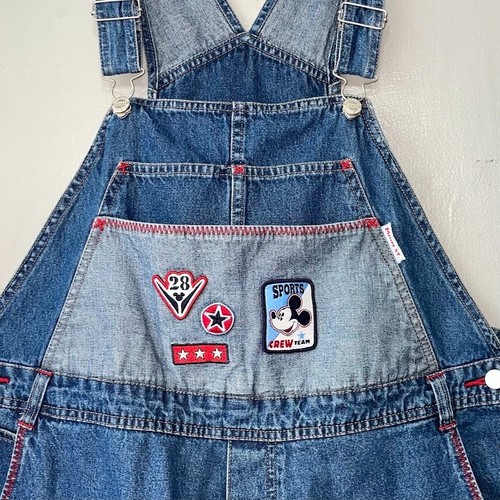 Vintage Disney Mickey Mouse Shortalls Womens Plus Size 22 24 Denim Bibs Overalls - Picture 4 of 12