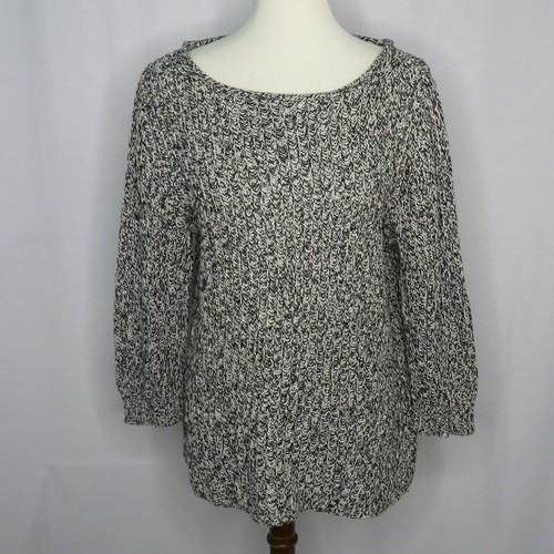 NWOT Ralph Lauren Jeans Company Pullover Sweater L Black White Knit 100% Cotton
