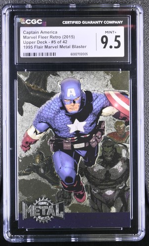 2015 Marvel Fleer Retro #5 Captain America CGC 9.5 1995 Metal Blaster
