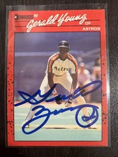 Gerald Young 1990 Donruss AUTOGRAPHED SIGNED AUTO BASEBALL CARD WU