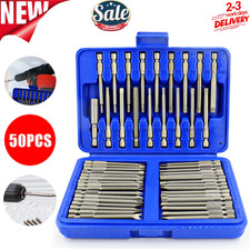 50 Piece Hex Star Torx Extra Long Security Bits Spline Flat Screwdriver Set 6-20