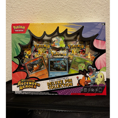 Pokémon TCG First Partners Deluxe Pin Box Ascended Heroes Chikorita Tepig