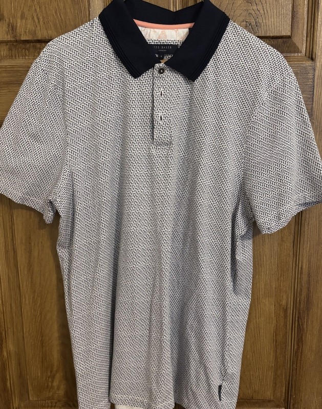 Ted Baker London Polo Shirt Mens Size 4 Gray Short Sleeve