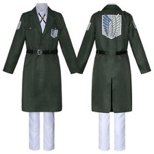 NEW Attack on Titan Cosplay Costume Scouting Legion Cape Green Jacket Long Wind