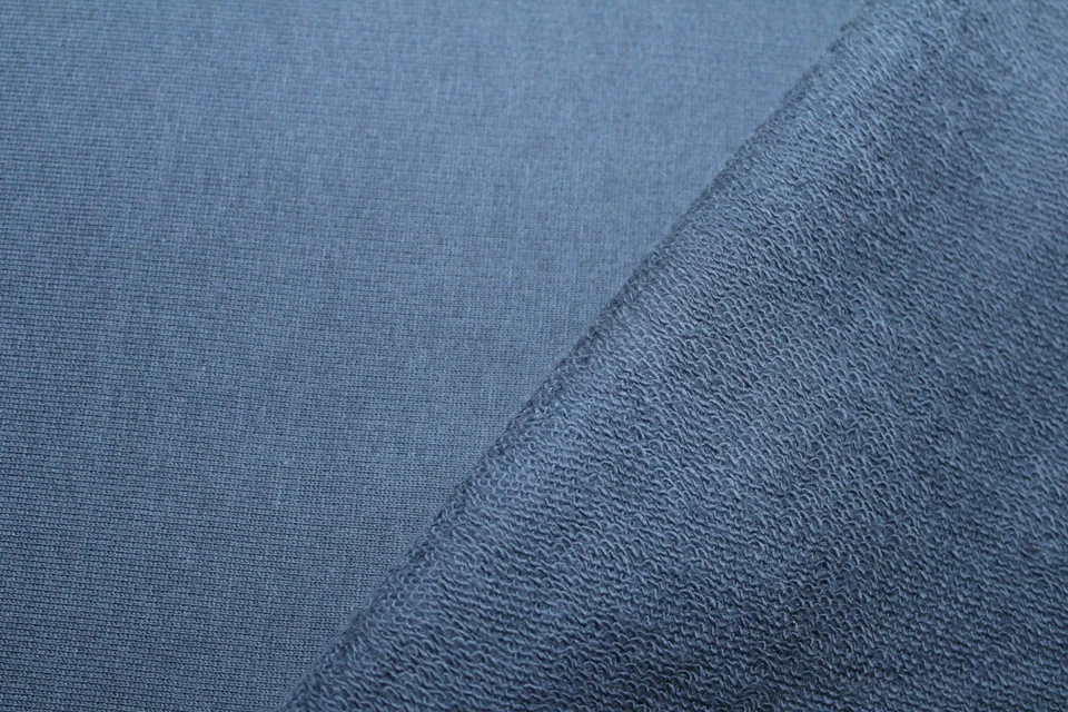 Sweatstoff 4,50€/m²  Sweatshirtstoff BIO-BW 185cm breit dunkelblau KD9 - Bild 2 von 2