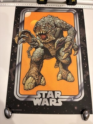 NEU SIGNIERT MIKE SUTFIN STAR WARS RANCOR 12'' X 18'' BOTTLENECK GALLERY KUNSTDRUCK