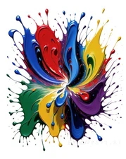 Abstract Color Splash Whimsical Color Rave Canvas Wall Art Picture