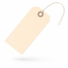 100 PCS Premium Hang Tags With String Reinforced Eyelet 4.75x2.375 Inch
