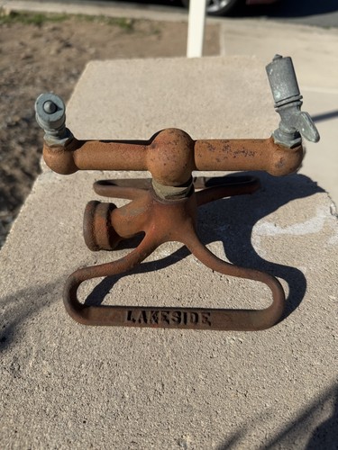 Vintage LAKESIDE Cast Iron Hose Lawn Sprinkler