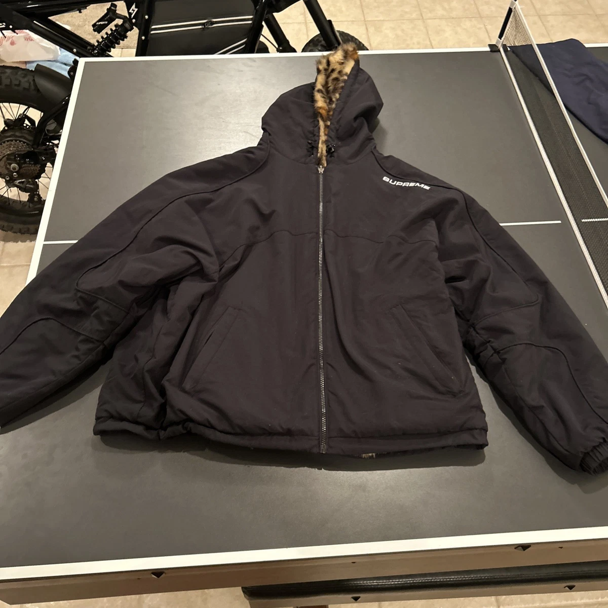 Supreme Black Coats, Faux Fur Outer Shell Jackets for Men for Sale