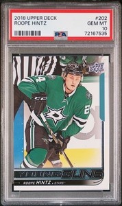 2018-19 Upper Deck Roope Hintz #202 Young Guns Rookie PSA 10