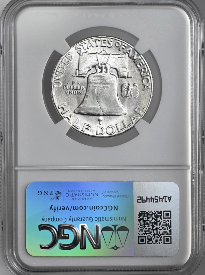 1948-D 50C FRANKLIN SILVER HALF DOLLAR FULL BELL LINES NGC MS64 FBL #8344592-025 - Image 4 of 4