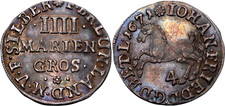 COIN German States Brunswick-Luneburg-Calenberg 4 Mariengroschen 1671 KM# 87 UNC