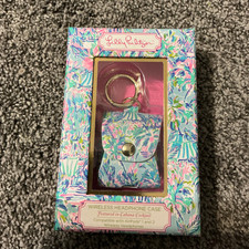 Lilly Pulitzer - Wireless Headphone Case Cover Ring Keychain Lt Blue