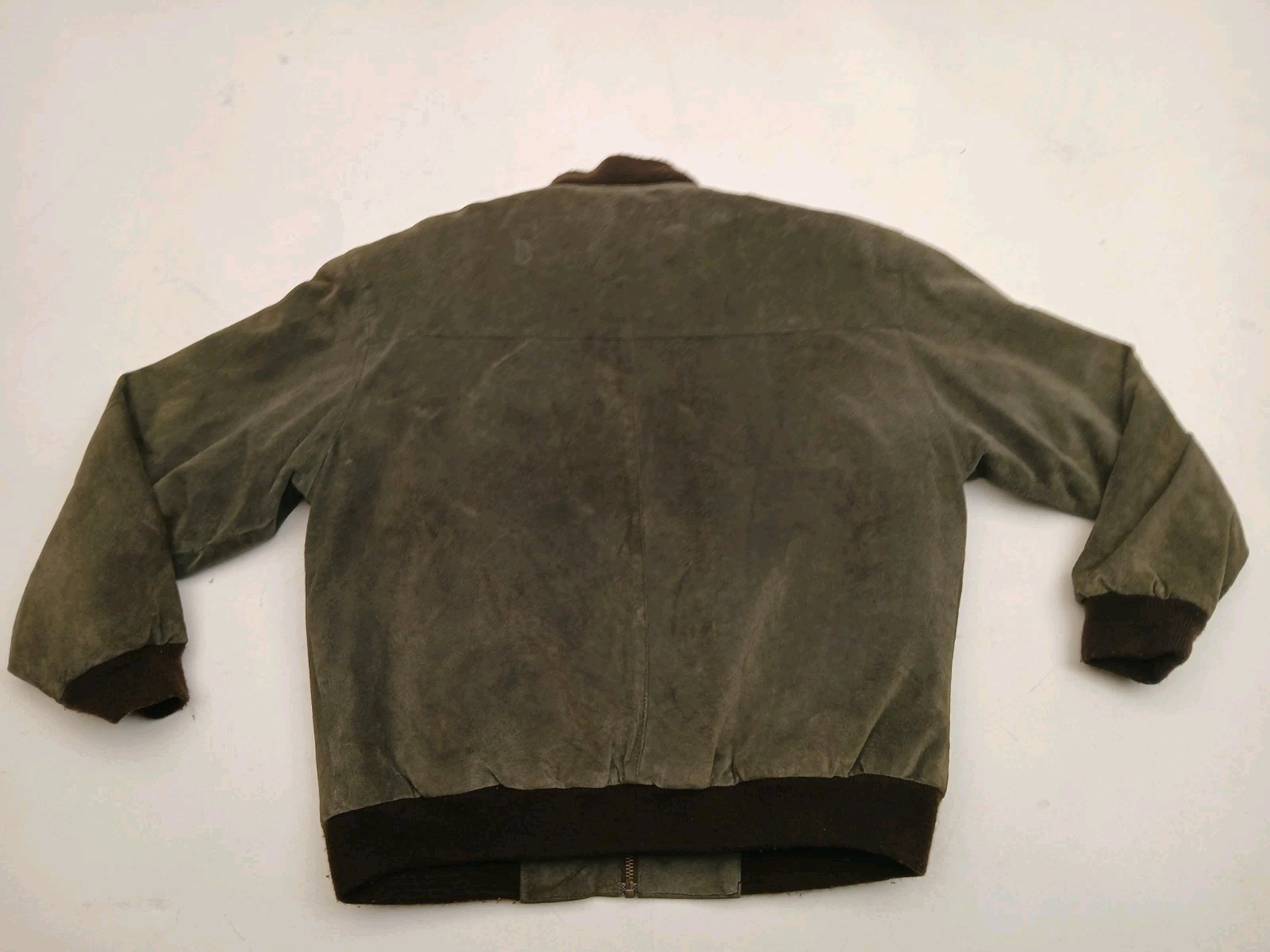 Men's Size M Basic Elements Suede Leather Bomber … - image 2