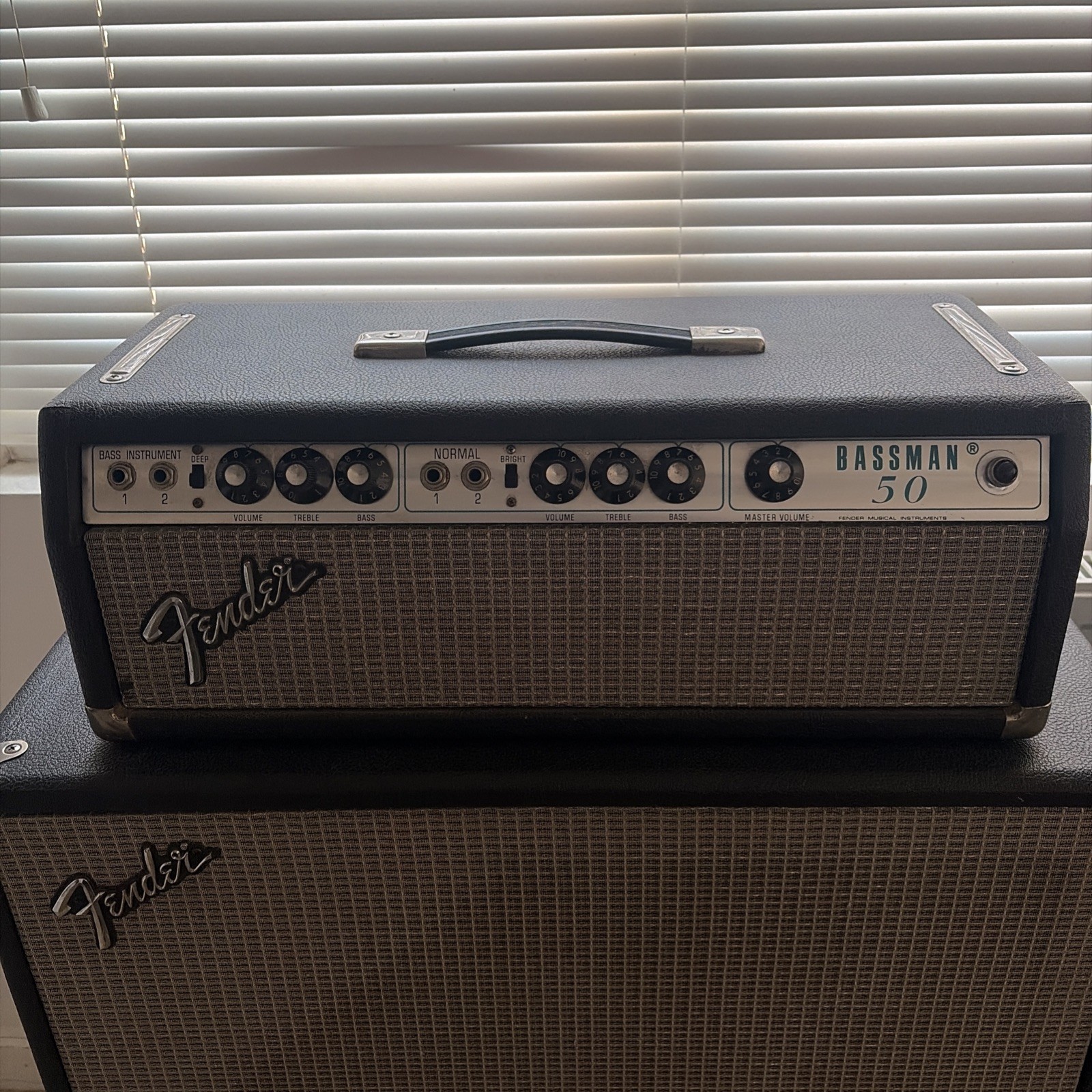 Vintage Fender Bassman 50 head, 1976 silverface in great condition