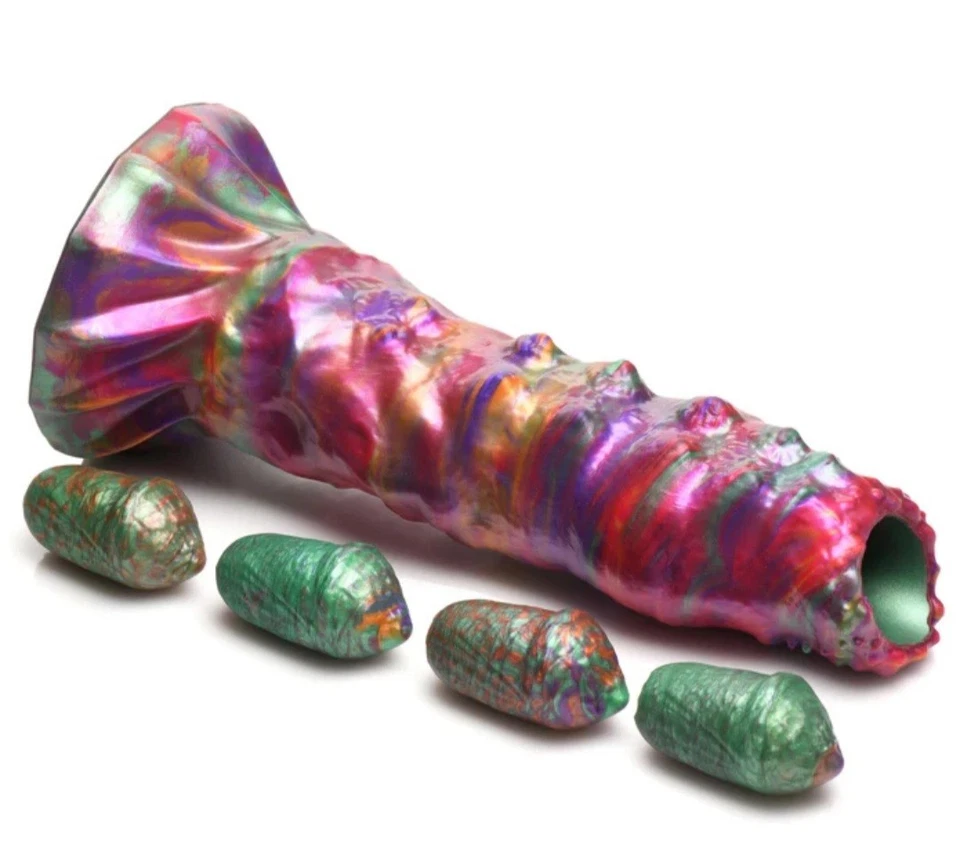 Consolador Ovipositor Silicona Larva Criatura Pollas con Huevos, Nuevo Foto 2 de 4