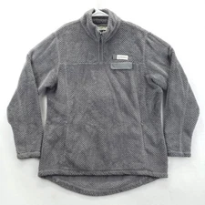 Magellan Outdoors Pullover Womens Large Gray Sherpa Fleece 1/4 Zip Classic Fit