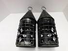 Set of Two Black Matte Metal Rustic Hanging Oil Lantern Holders DW771 — photo 5
