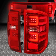 [LED RED C-TUBE BAR]FOR 14-19 SILVERADO SIERRA TAIL LIGHT REAR STOP BRAKE LAMP