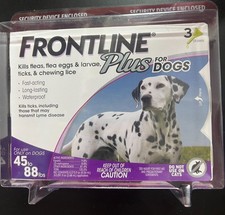 Frontline Plus for Large Dogs 45-88 lbs. 3 Doses EPA Approved 7209