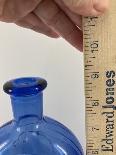 Vtg. Lady Liberty / Eagle W/ Shield Cobalt Blue Glass Bottle - Picture 10 of 10