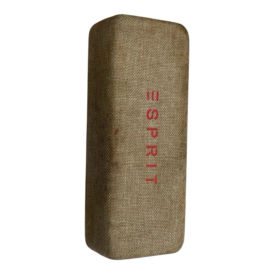 ESPRIT Hard Clamshell Case Beige Tweed Canvas Sunglasses Eyeglasses Felt Lining - Image 2 of 4