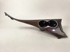 14-20 INFINITI Q50 FRONT CENTER CONSOLE CUP HOLDER & WOOD TRIM BEZEL COVER OEM