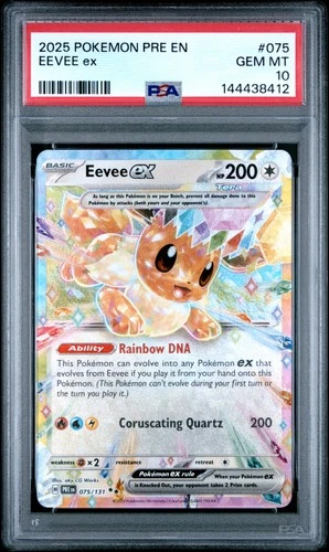 2025 POKEMON PRE EN-PRISMATIC EVOLUTIONS #075 EEVEE EX PSA 10