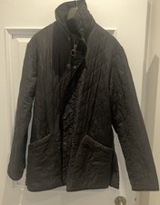 Barbour Mens Powell Jacket Black Size Small Polar Fleece Lined Well Worn