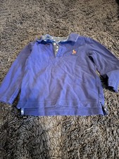 boys mini boden long sleeve polo royal blue size 3-4