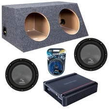 Hatchback Sealed Dual Enclosure w/ HA-R104 10" Sub, 500W Amplifier & Amp Kit