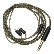 IEM Earphone Cable 28AWG 4 Cores HiFi Ear Monitor Cable Gray Green 4.4mm, 2PIN 