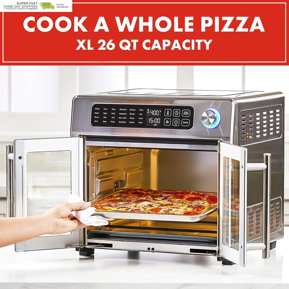 24-Function Digital Air Fryer Toaster Oven Combo with 7 Accessories 24-Function Digital Air Fryer Toaster Oven Combo with 7 Accessories