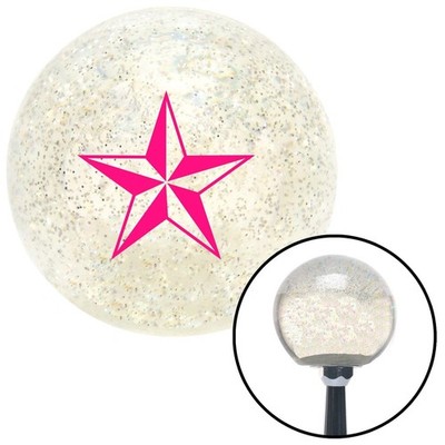 Pink 5 Point 3-D Star Clear Metal Flake Shift Knob w/ M16x1.5 Insert Shifter