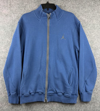 Nike Air Jordan Mens Large Blue Gray Full Zip Jacket Fleece Lined Jumpman