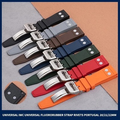 20 21 22mm Fluoro Rubber Watchband Strap Fits IWC Pilot s Watch Top GUN Series