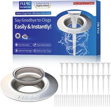 Bathroom Sink Shower Drain Hair Catcher,No-Touch Cleaning with 20 Replaceable