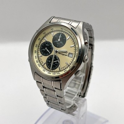 Working Seiko 7T32-7C60 Chronograph Date QZ Silver Watch From