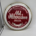 Vintage 1973 Old Milwaukee Round Glass Wall Hanging Beer Sign Convex Glass 13”