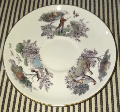 VTG ROYAL WORCESTER PHEASANT HUNT Very Important Person SAUCER PLATE DISH ONLY