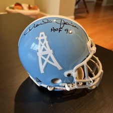 Signed Charlie Joiner HOF 96 Houston Oilers Mini Helmet Grambling State Tigers