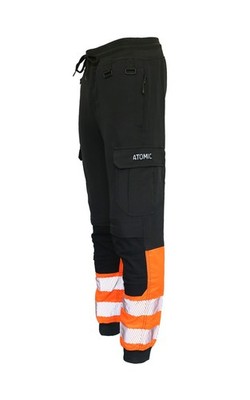 Herren Hi-Vis Stretch Arbeits Jogginghose | Kniepolstertaschen | Rippbündchen | Optional H